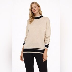 Lovers + Friends Cream and Black Crewneck Sweater